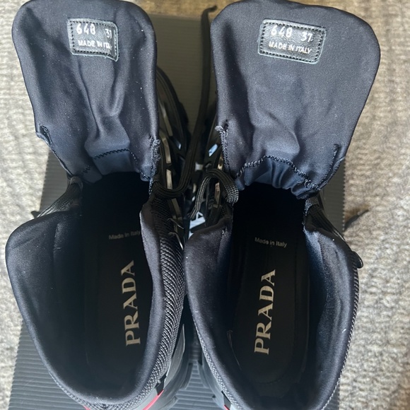 Prada Cloudbust Thunder knit fabric high-top sneakers - Picture 5 of 7